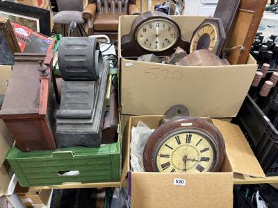 3 BOXES OF CLOCKS/WORKS