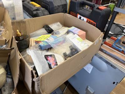 BOX OF CANDLE MAKING ITEMS