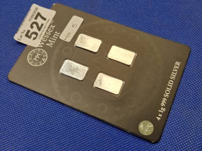 4 X 1G 999 SOLID SILVER