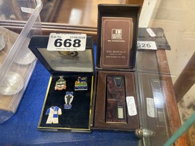 LIGHTER + FOOTBALL BADGES