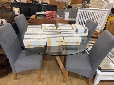 GLASS TOP DINING TABLE + 4 X CHAIRS