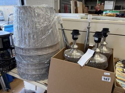 BOX OF 5 X TABLE LAMPS + SHADES