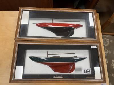 2 X FRAMED MODEL SHIPS