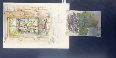 2 X ELIZABETH TAGGART UNFRAMED WATERCOLORS