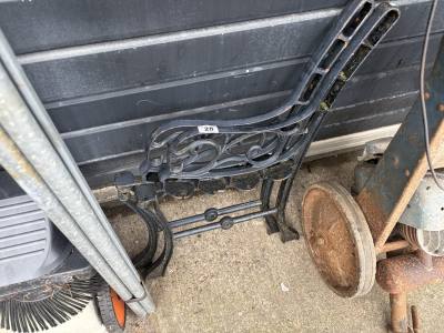 PAIR OF CAST SEAT ENDS