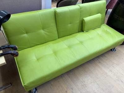 LEATHER GREEN SOFA BED