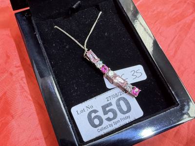 GEMS SILVER CHAIN + DROP PENDANT