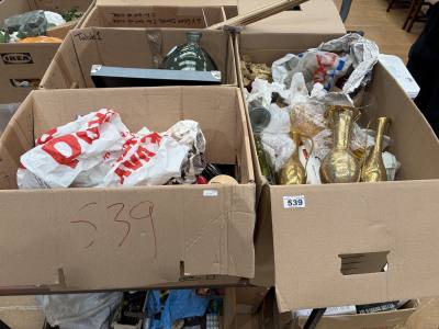 3 X BOXES OF GLASSWARE