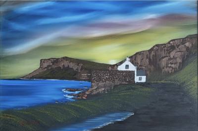 CORMAC ACRYLIC UNDER GLASS "ANTRIM COAST" (54X38)