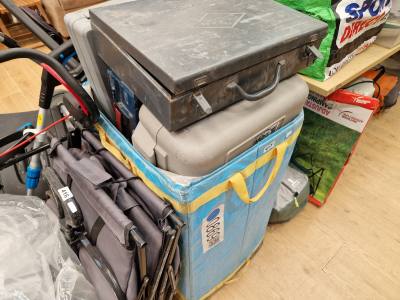 BAG OF EMPTY TOOL BOXES (SOME CONTENTS)