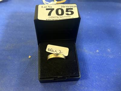 9CT GOLD WEDDING BAND (SIZE P) (2 GRAMS)
