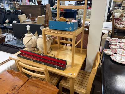 BEECH DINING TABLE + 4 X CHAIRS