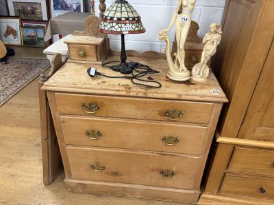 PINE MIRRORED DRAWER CHEST