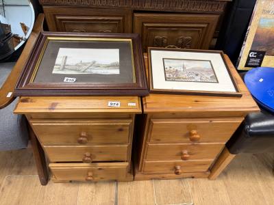 2 X PINE BEDSIDE UNITS