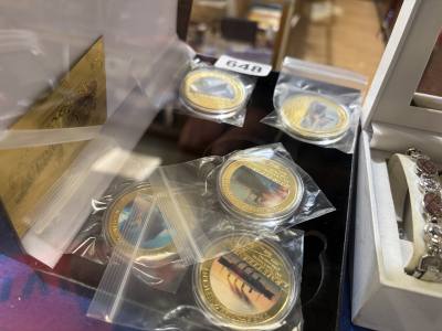 BOX OF COLLECTORS TITANIC COINS