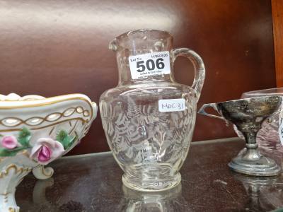ETCHED GLASS JUG