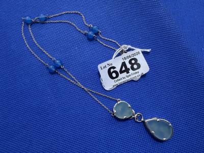 SILVER CHAIN + DROP PENDANT