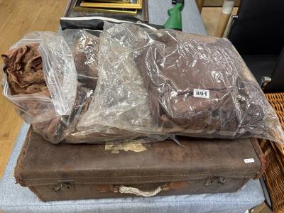 LOT OF FURS , SCARVES + CASE