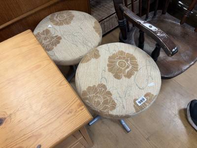 2 X FABRIC STOOLS