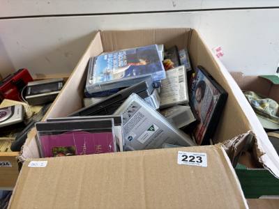 BOX OF CDS + DVDS