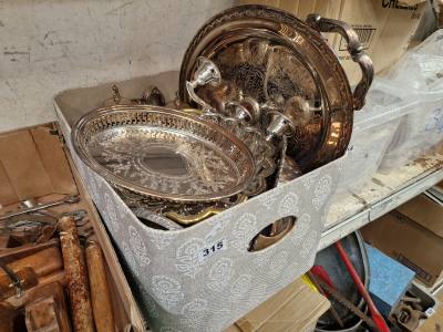 BOX OF SILVER PLATE