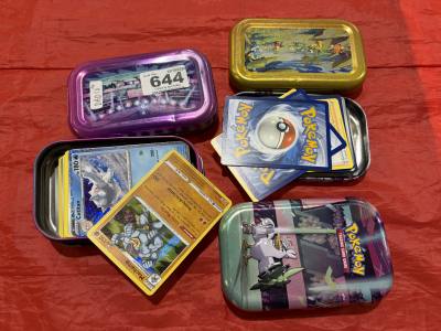 4 X TINS OF POKEMON CARDS
