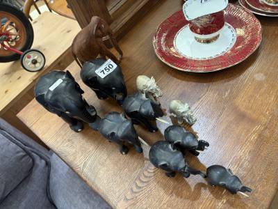 LOT OF CARVED ELEPHANTS