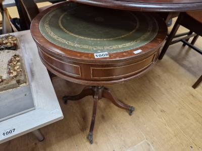 LEATHER TOP SIDE TABLE