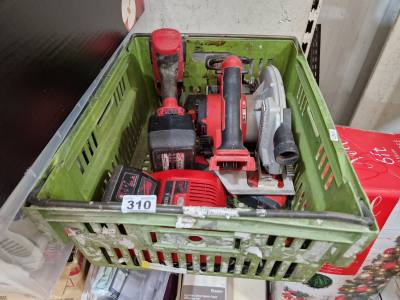 BOX OF MINIATURE BATTERY TOOLS