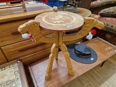 AFRICAN TRIBAL TRIPOD TABLE
