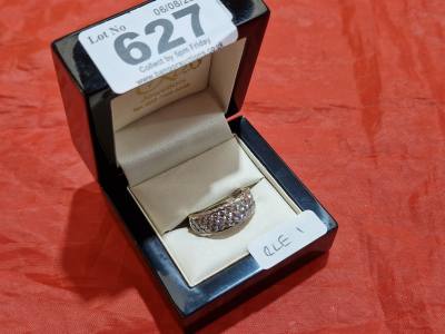 18CT ( TESTED ) 1CT 40 STONE DIAMOND ETERNITY RING (SIZE M)