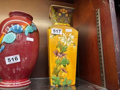 SIGNED MAJOLICA VASE