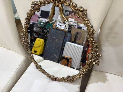 DECCA GILT BOWED MIRROR
